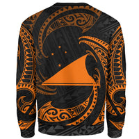 Tokelau Polynesian Sweater - Orange Tribal Wave - Polynesian Pride