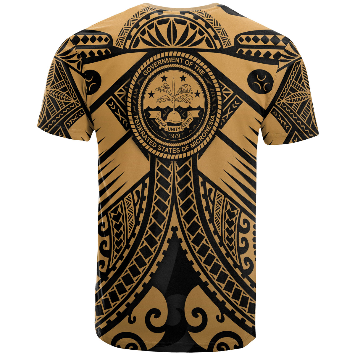 FSM T Shirt Gold Seal with Polynesian Tattoo - Polynesian Pride
