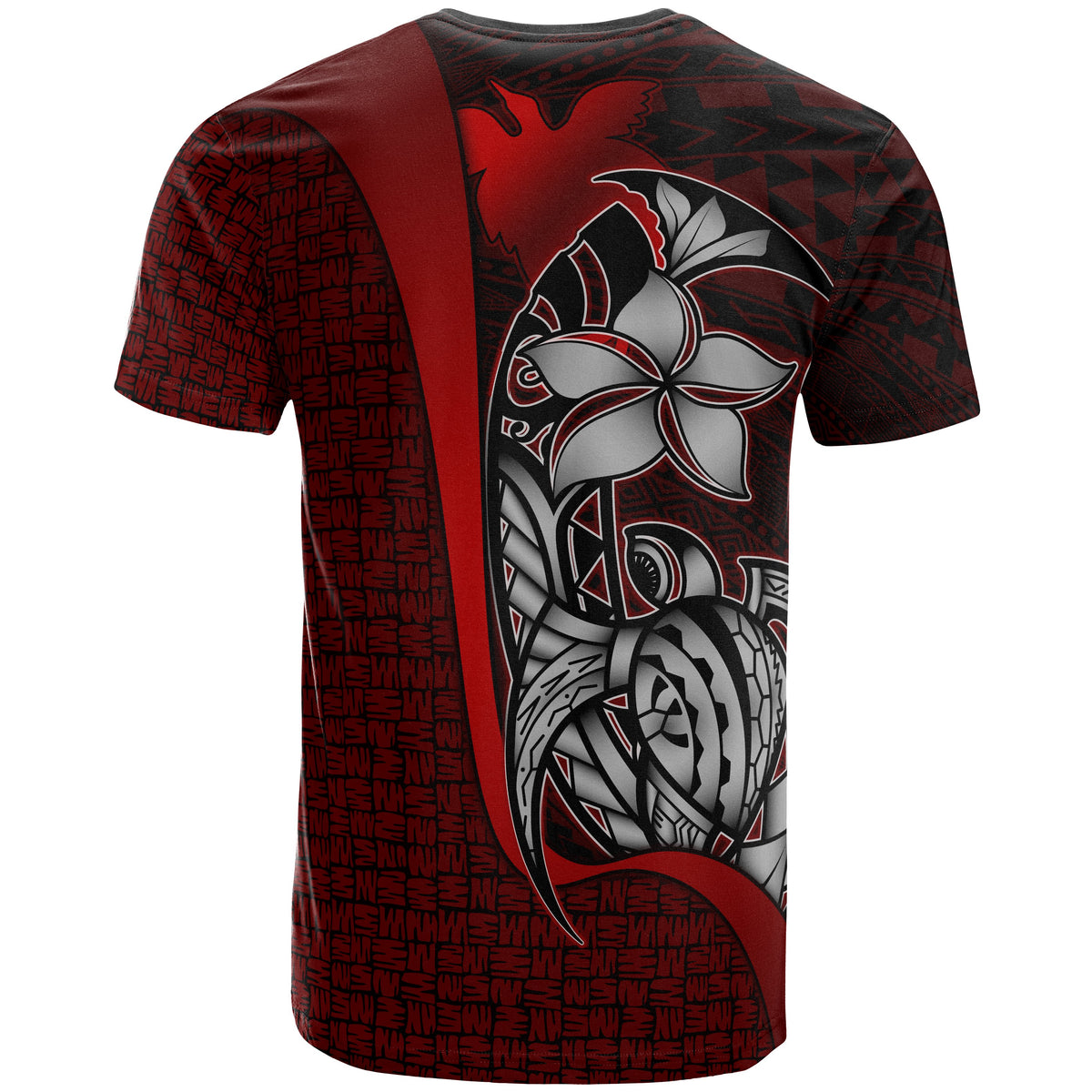 Papua New Guinea Polynesian Custom T Shirt Red Turtle with Hook - Polynesian Pride