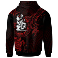 New Caledonia Custom Hoodie Red Turtle - Polynesian Pride
