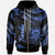 Tuvalu Polynesian Zip Hoodie Polynesian Tattoo Blue Version Unisex Blue - Polynesian Pride