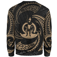Vanuatu Polynesian Sweater - Gold Tribal Wave - Polynesian Pride