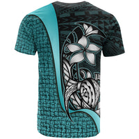 Polynesian T Shirt Turquoise Turtle with Hook - Polynesian Pride