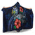 Solomon Islands Polynesian Hooded Blanket - Blue Turtle Hibiscus - Polynesian Pride