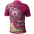 Samoa Custom Polo Shirt Turtle Plumeria (Pink) - Polynesian Pride