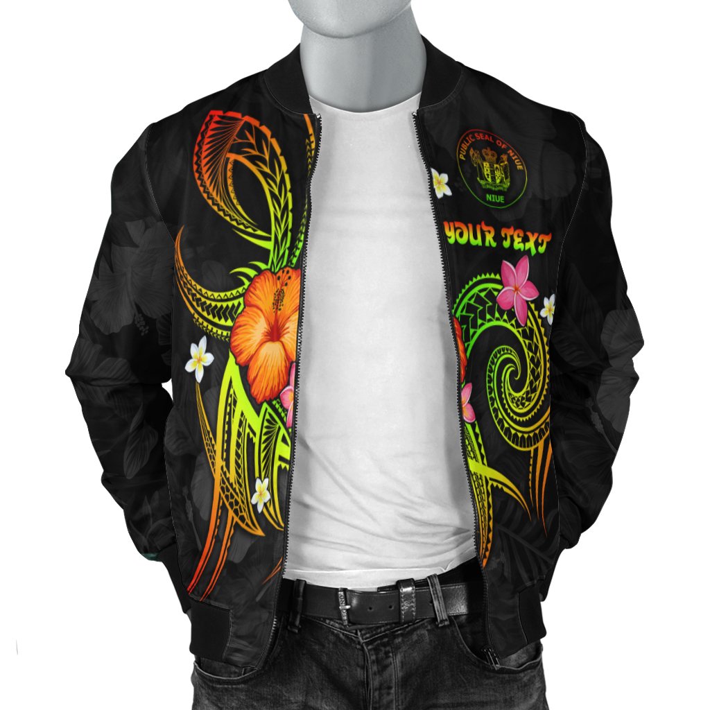 Niue Polynesian Personalised Men's Bomber Jacket - Legend of Niue (Reggae) - Polynesian Pride