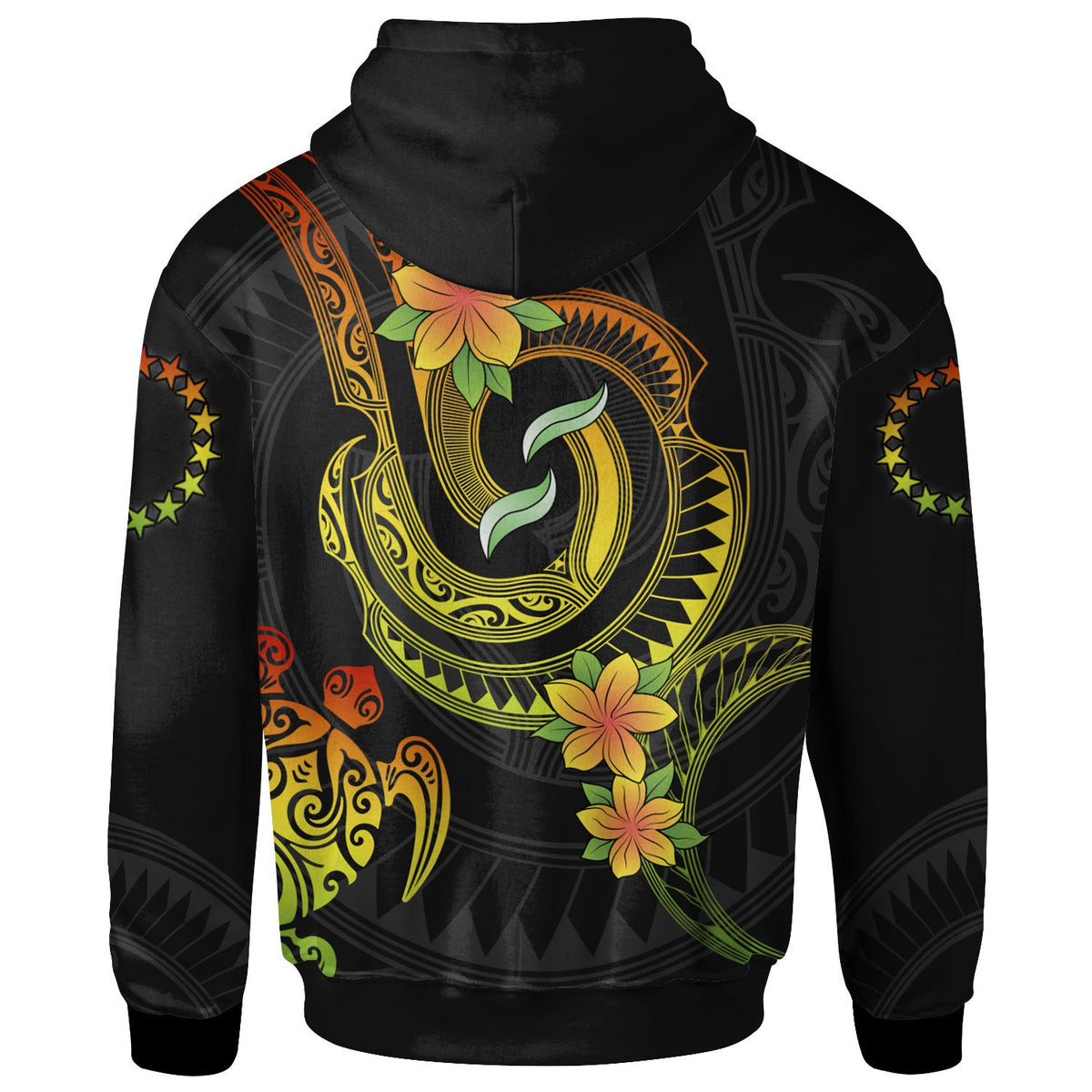 Cook Islands Custom Zip up Hoodie Reggae Plumeria Flowers with Spiral Patterns - Polynesian Pride