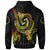 Cook Islands Custom Zip up Hoodie Reggae Plumeria Flowers with Spiral Patterns - Polynesian Pride