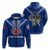 Toa Samoa Rugby Hoodie Samoan Warrior Pride LT12 Zip Hoodie Blue - Polynesian Pride