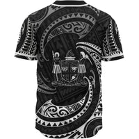 Fiji Polynesian Baseball Shirt - White Tribal Wave - Polynesian Pride