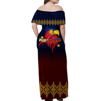 Sigma Gamma Rho Girl Art Off Shoulder Long Dress - LT12 - Polynesian Pride