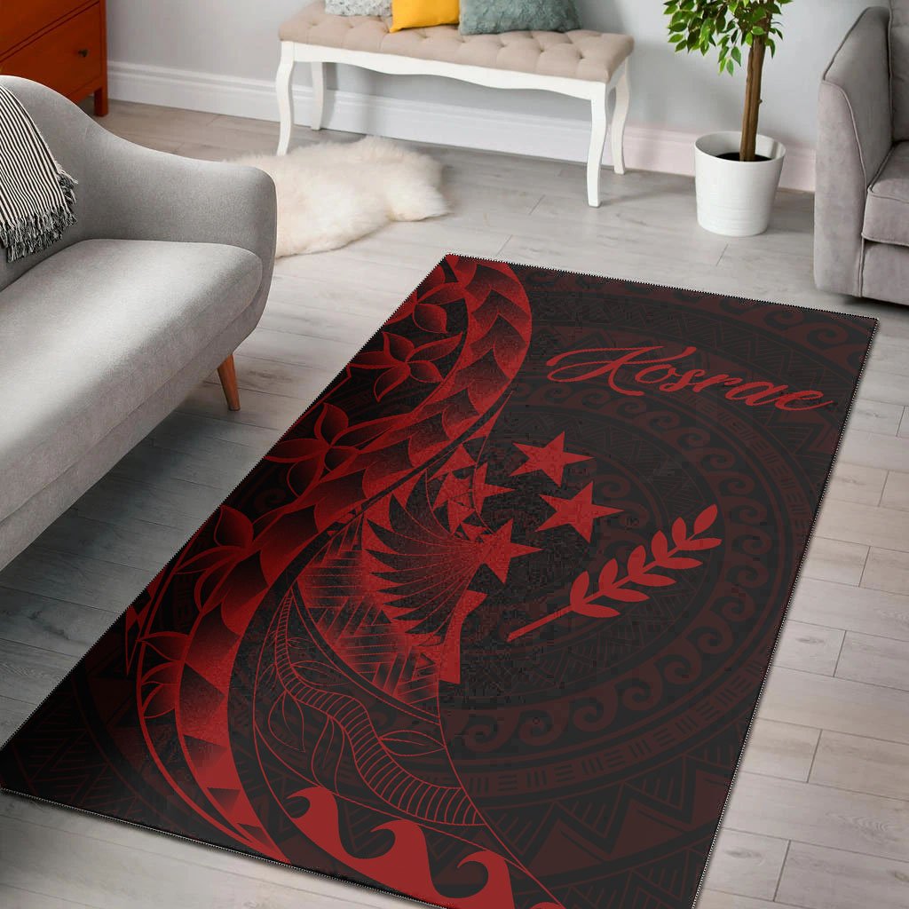 Kosrae Area Rug - Polynesian Pattern Style Red Color Red - Polynesian Pride