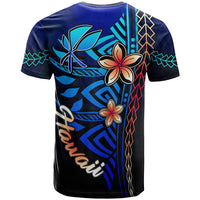 Hawaii Custom T Shirt Blue Vintage Tribal Mountain - Polynesian Pride
