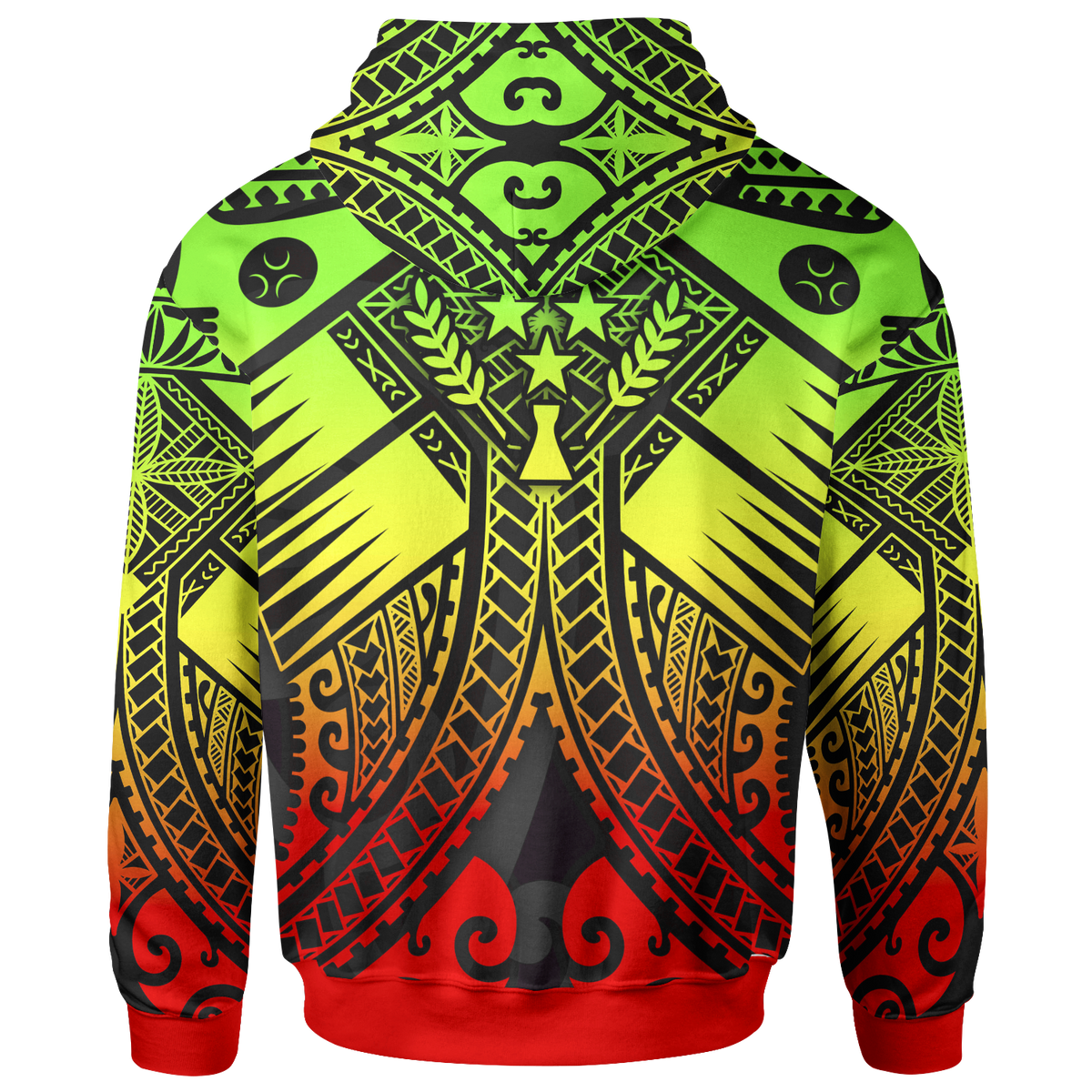 Kosrae Hoodie Reggae Seal with Polynesian Tattoo - Polynesian Pride