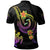 Niue Custom Polo Shirt Plumeria Flowers with Spiral Patterns - Polynesian Pride