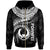 Pohnpei Polynesian Zip up Hoodie Pohnpei Waves (White) Unisex White - Polynesian Pride