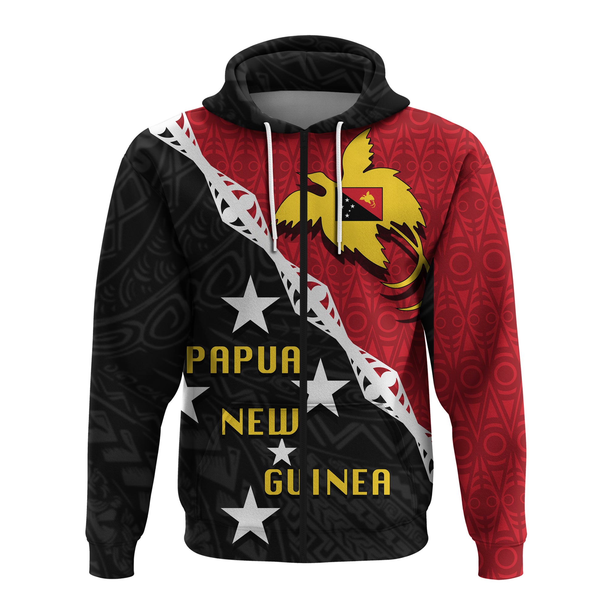 Custom Papua New Guinea Zip up Hoodie Patterns of Papua LT20 Unisex Green - Polynesian Pride