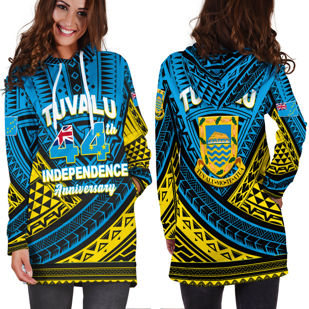 Tuvalu Hoodie Dress 44th Independence Anniversary - Tribal Pattern - LT12 - Polynesian Pride