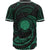 Northern Mariana Islands Polynesian Baseball Shirt - Green Tribal Wave - Polynesian Pride