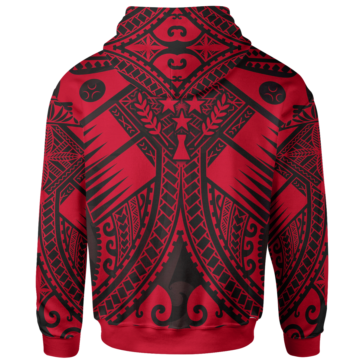 Kosrae Hoodie Red Seal with Polynesian Tattoo - Polynesian Pride