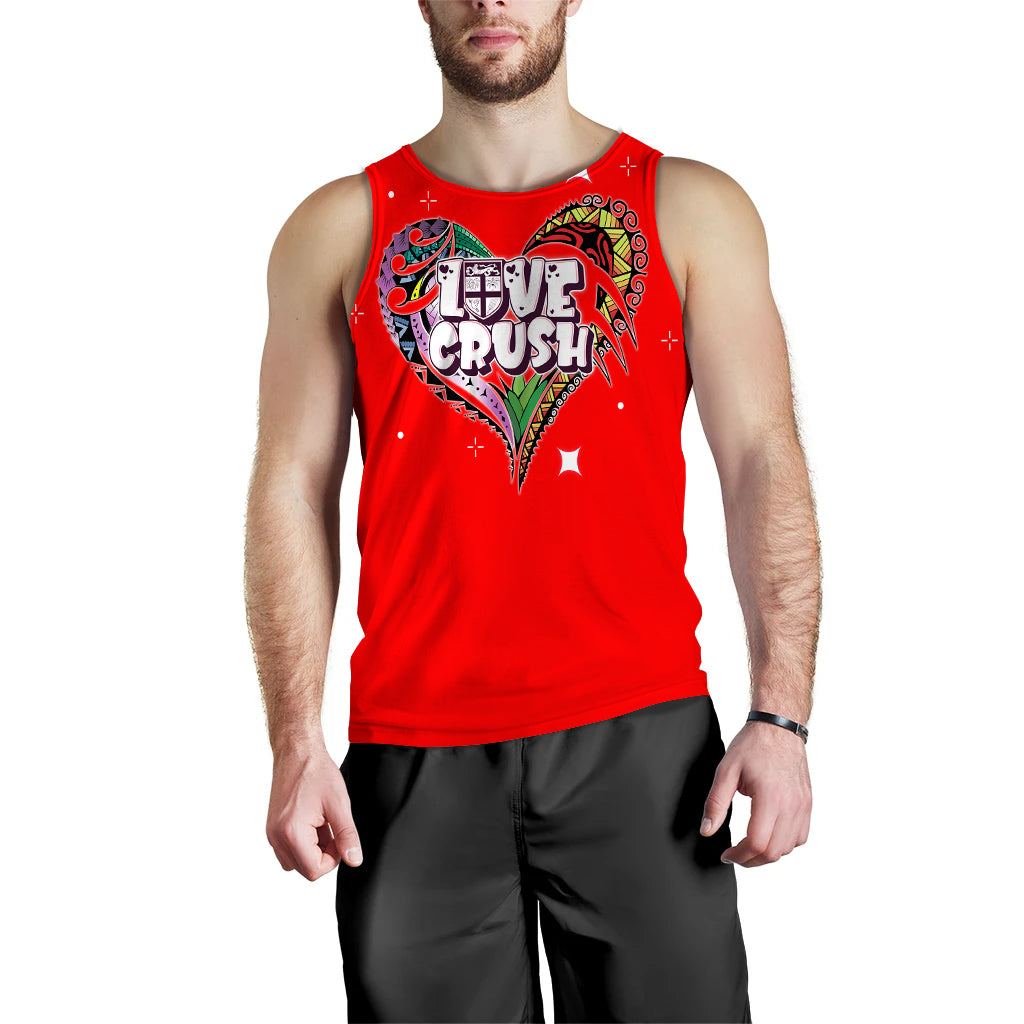 (Custom Personalised) Fiji Valentine Couple Heart Men Tank Top - LT2 - Polynesian Pride