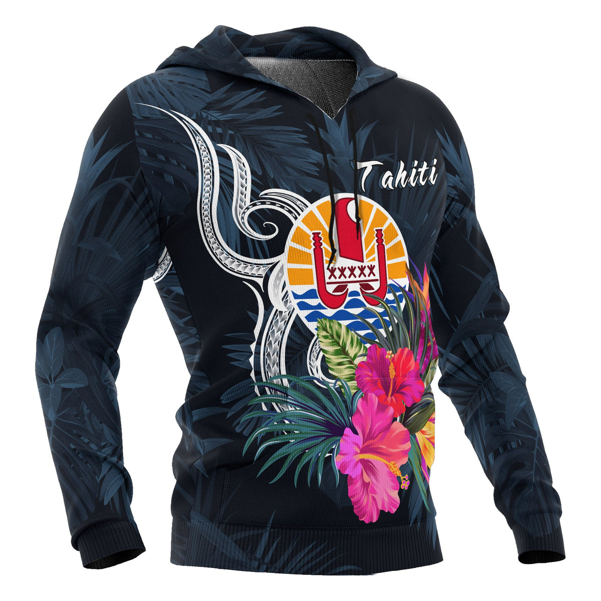 Tahiti Polynesian Hoodie Tropical Flower - Polynesian Pride