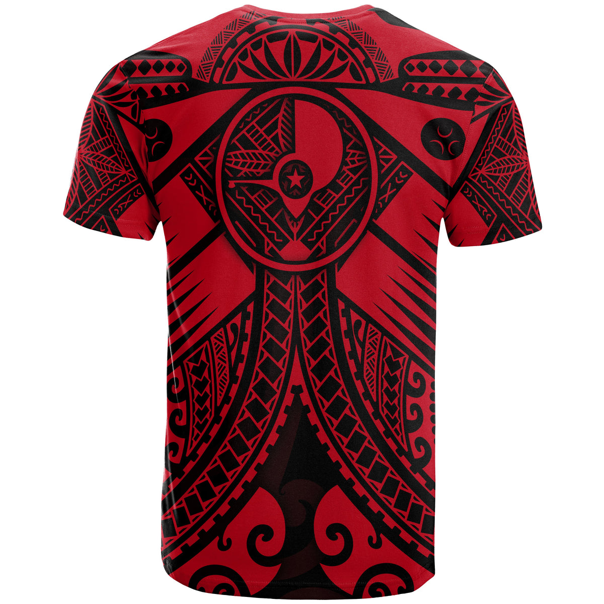 Yap Custom T Shirt Red Seal with Polynesian Tattoo - Polynesian Pride