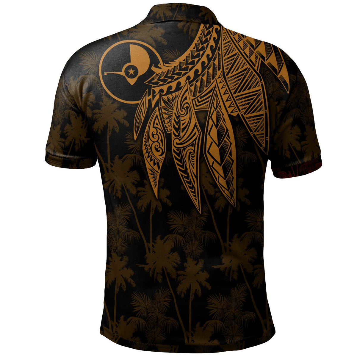 Yap Custom Polo Polynesian Wings (Golden) - Polynesian Pride