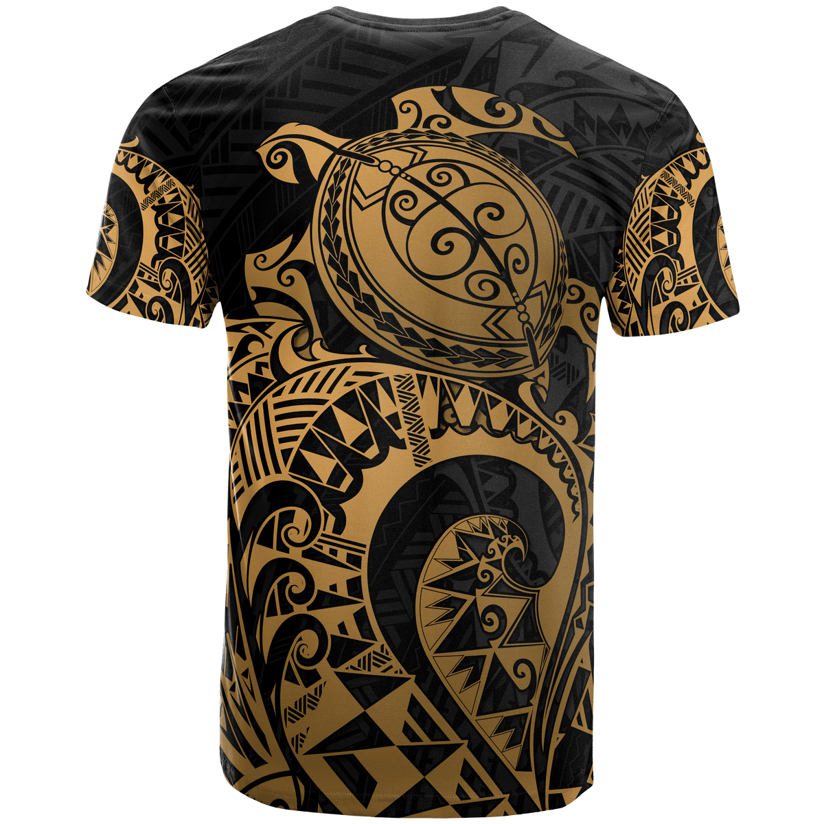 American Samoa Polynesian T Shirt American Samoa Seal Polynesian Golden Turtle Tattoo - Polynesian Pride
