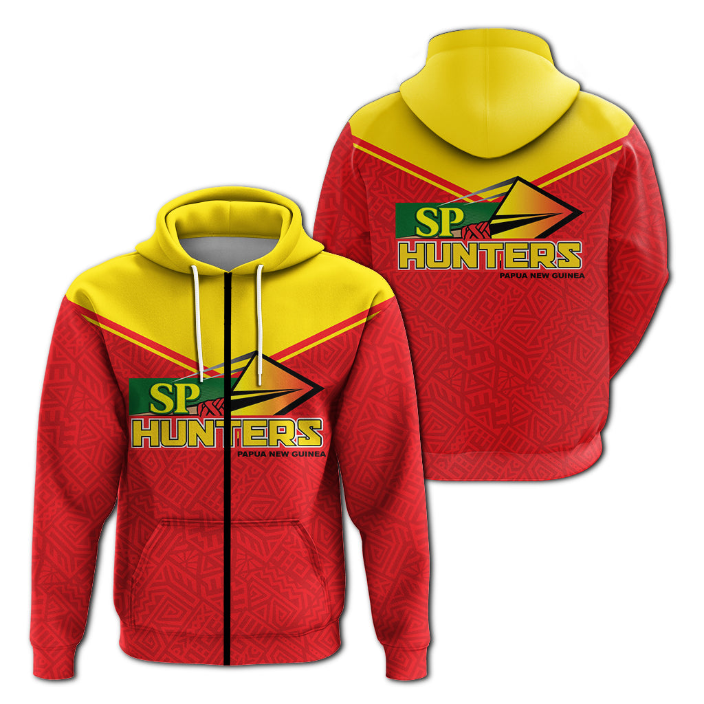 Papua New Guinea SP Hunters Pride Zip up Hoodie LT12 Unisex Red - Polynesian Pride