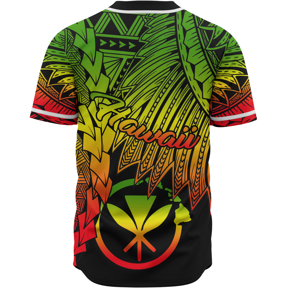Hawaii Kanaka Maoli Polynesian Custom Personalised Baseball Shirt - Tribal Wave Tattoo Reggae - Polynesian Pride