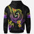 Samoa Custom Hoodie Plumeria Flowers with Spiral Patterns - Polynesian Pride