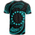 Cook Islands Polynesian All Over T Shirt Neon Blue Tribal Wave - Polynesian Pride