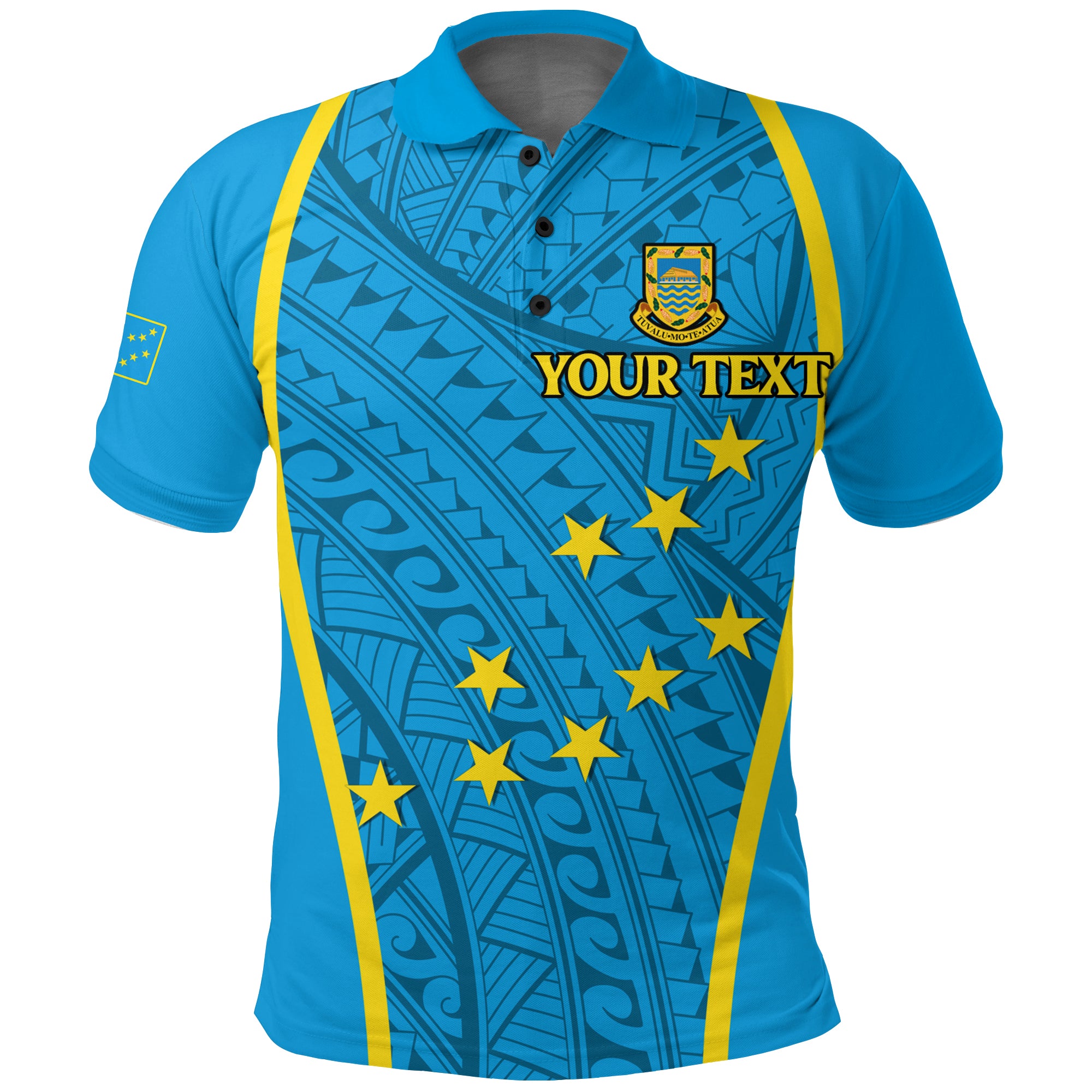 Custom Tuvalu Polo Shirt Tribal Pattern LT12 Unisex Blue - Polynesian Pride