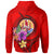 Tahiti Polynesian Custom Zip up Hoodie Floral With Seal Red - Polynesian Pride