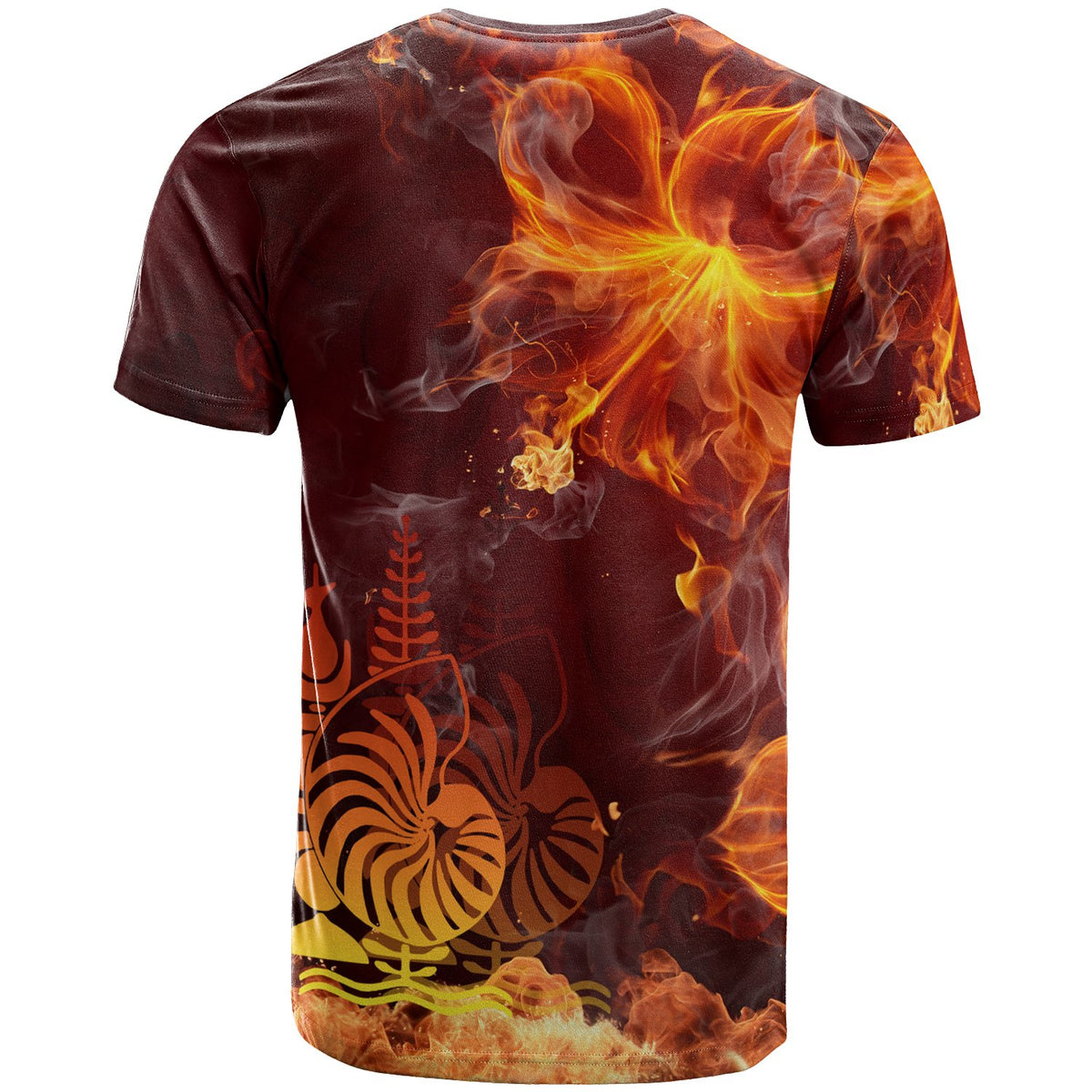 New Caledonia Polynesian Custom T Shirt Fire Hibiscus - Polynesian Pride