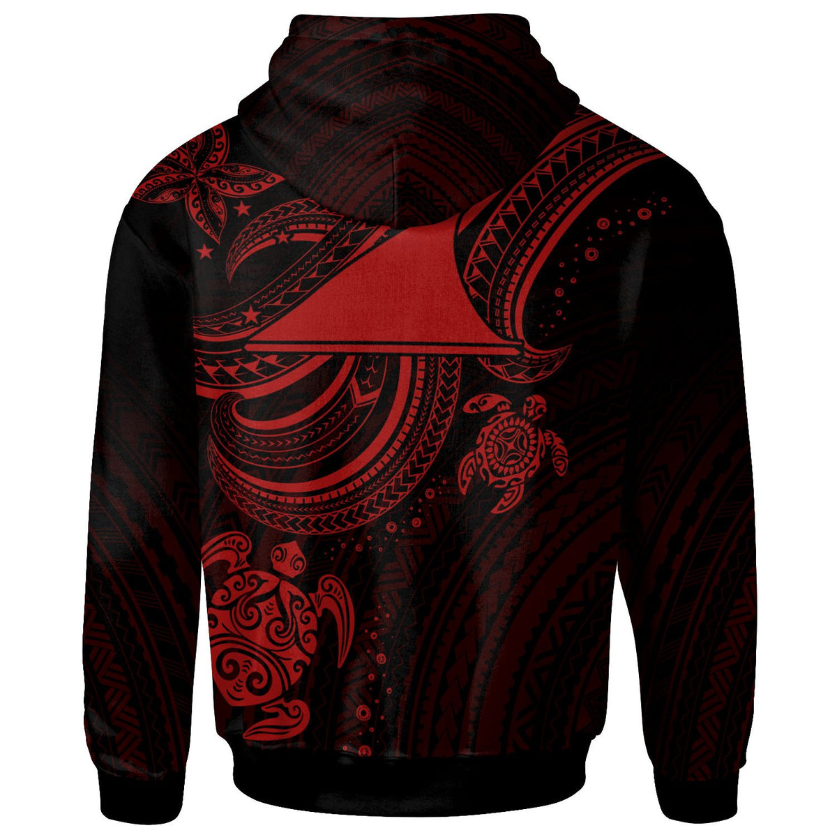 Tokelau Custom Hoodie Red Turtle - Polynesian Pride