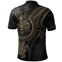 New Caledonia Custom Polo Shirt Gold Turtle - Polynesian Pride