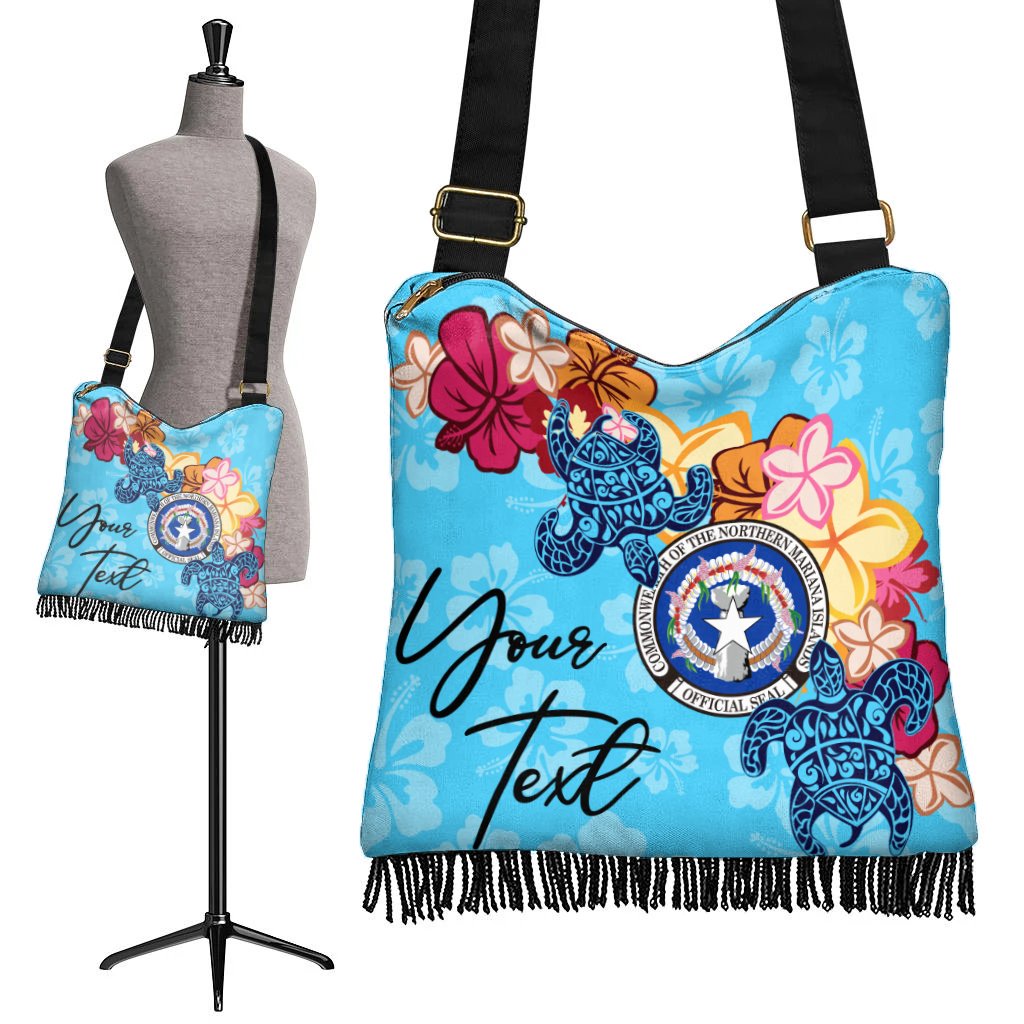 Northern Mariana Islands Custom Personalised Boho Handbag - Tropical Style One Style One Size Blue - Polynesian Pride