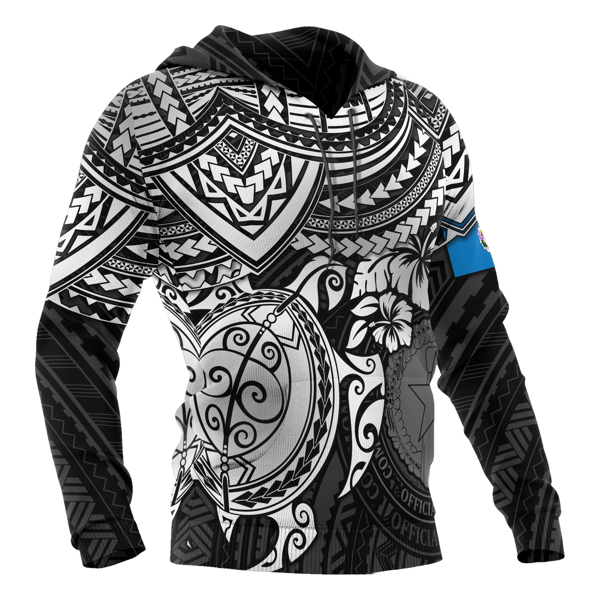 Northern Mariana Islands Polynesian Hoodie White Turtle - Polynesian Pride
