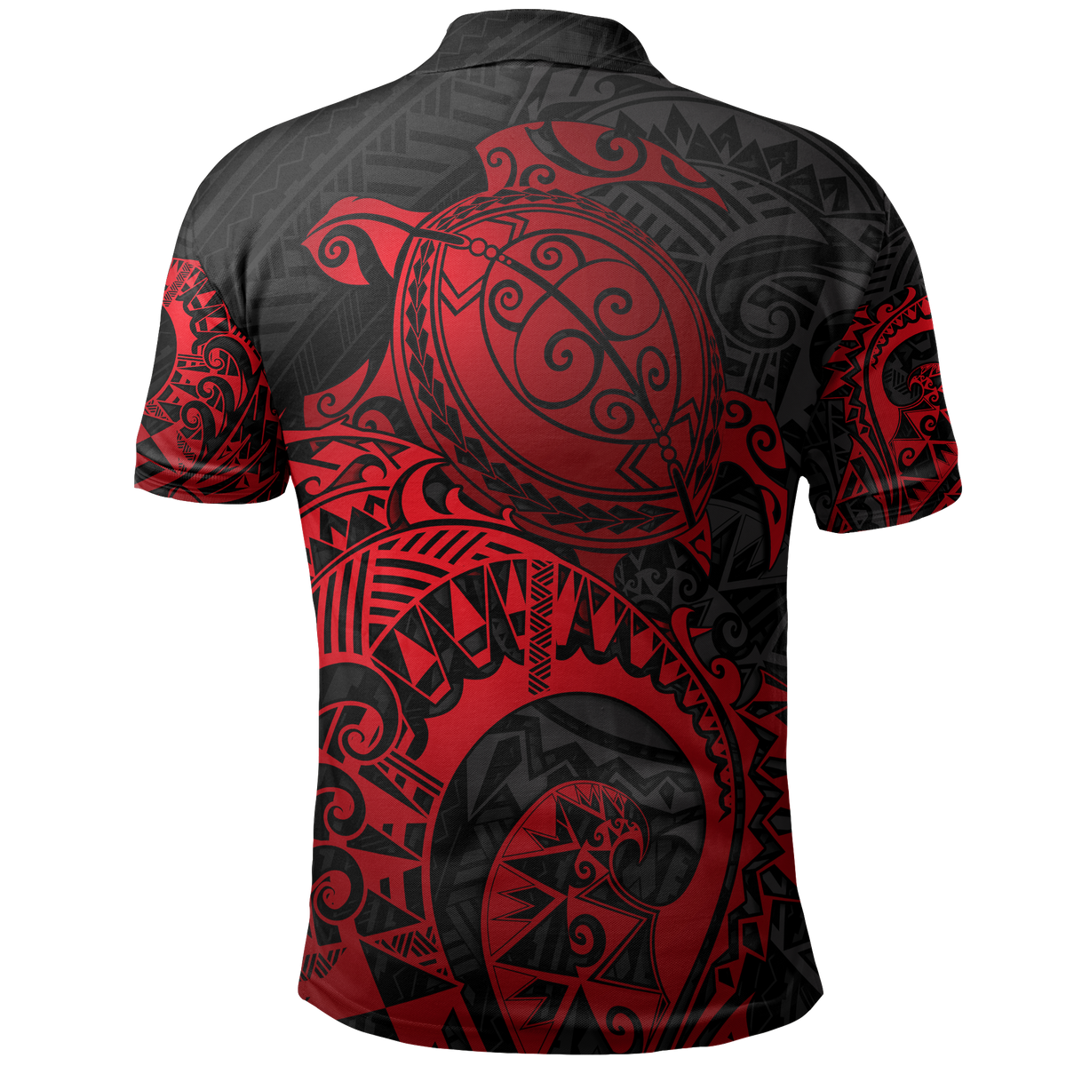 American Samoa Polo Shirt Amerika Samoa Seal Red Turtle Tattoo - Polynesian Pride