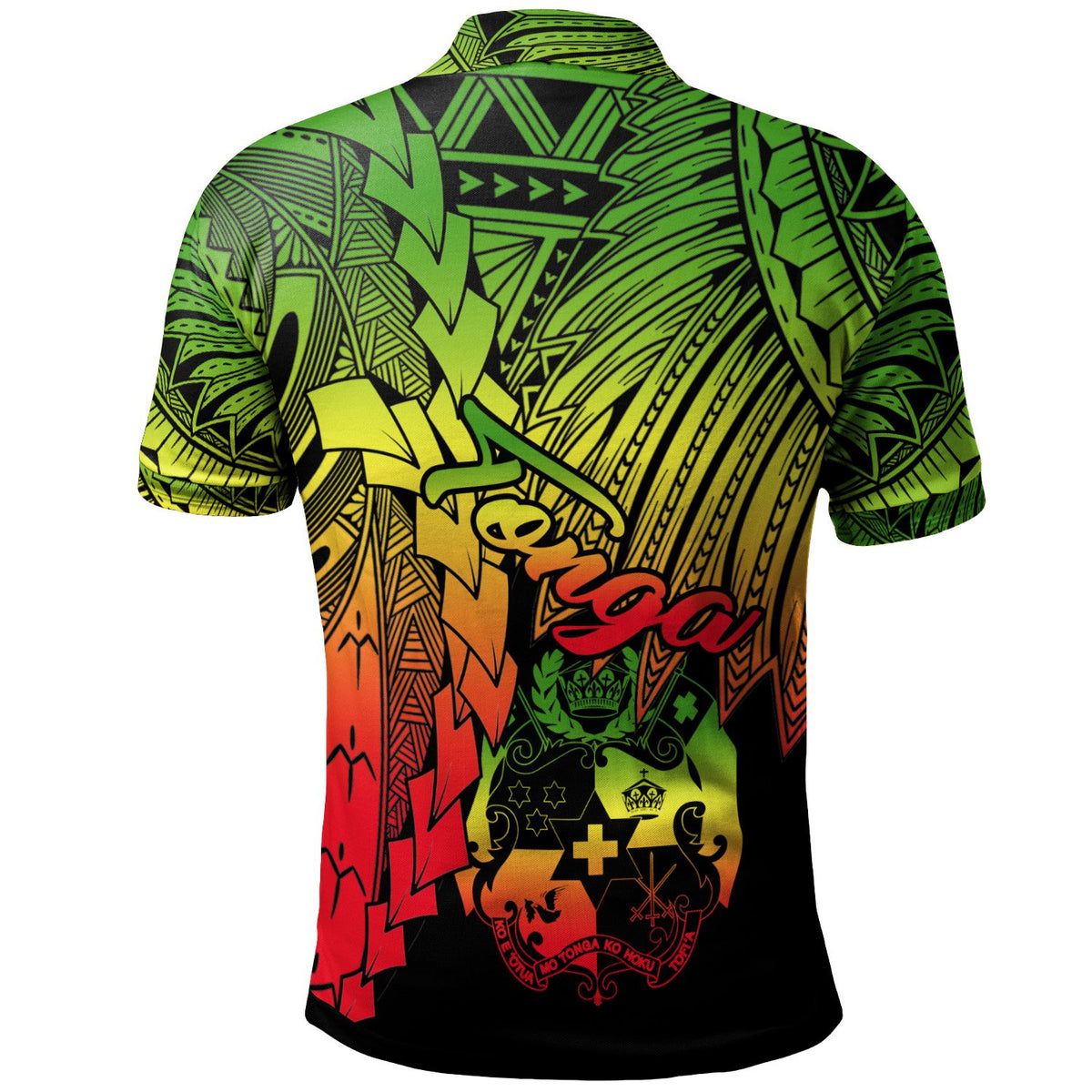 Tonga Polynesian Custom Polo Tribal Wave Tattoo Reggae - Polynesian Pride
