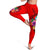 Guam Polynesian Custom Personalised Women's Leggings - Floral With Seal Red - Polynesian Pride