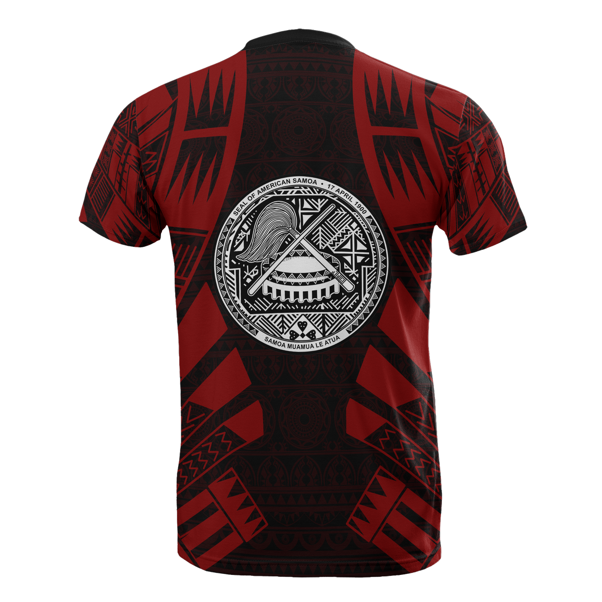 American Samoa T Shirt American Samoan Seal Polynesian Tattoo Red Style - Polynesian Pride
