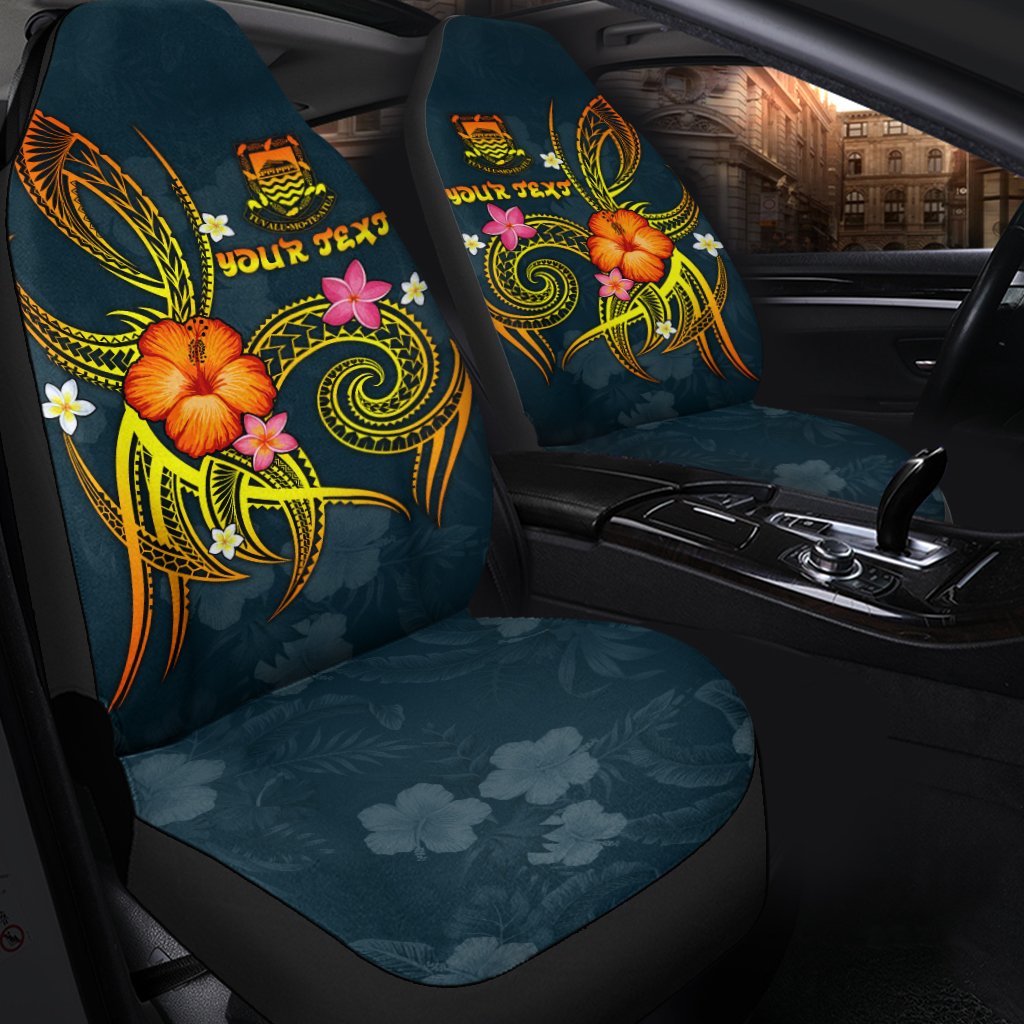 Tuvalu Polynesian Personalised Car Seat Covers - Legend of Tuvalu (Blue) - Polynesian Pride