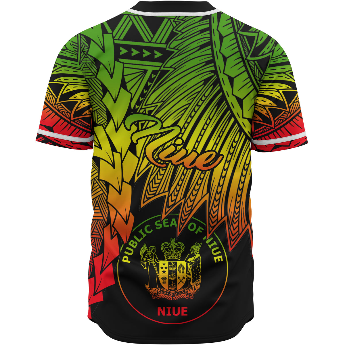 Niue Polynesian Baseball Shirt - Tribal Wave Tattoo Reggae - Polynesian Pride