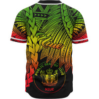 Niue Polynesian Baseball Shirt - Tribal Wave Tattoo Reggae - Polynesian Pride