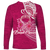 Breast Cancer Pink Ribbon Butterfly Polynesian Pink Version Long Sleeve Shirt - LT12 - Polynesian Pride