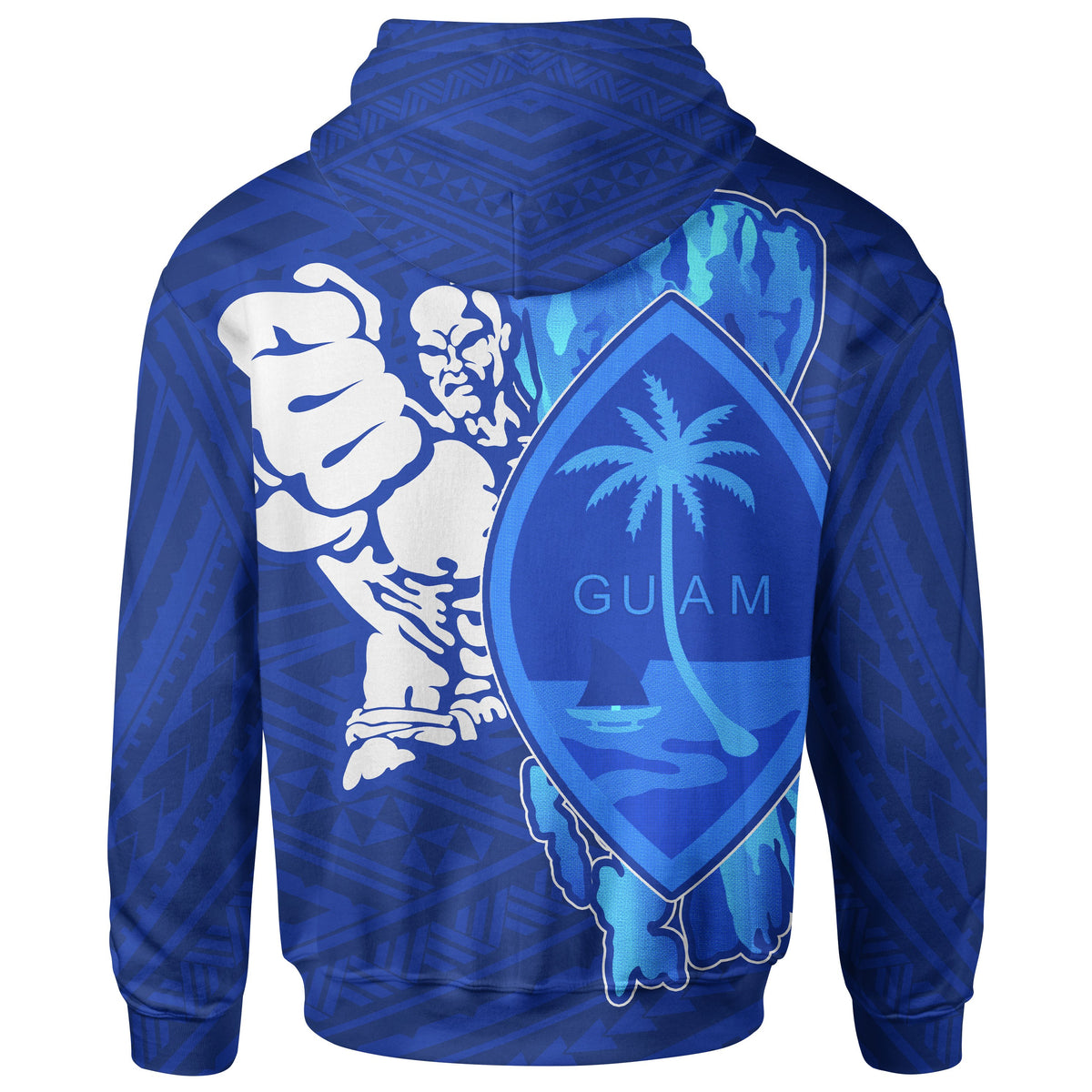 Guam Zip Hoodie Chamorro Warrior - Polynesian Pride