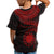 Nauru Polynesian T Shirt Nauru Waves (Red) - Polynesian Pride